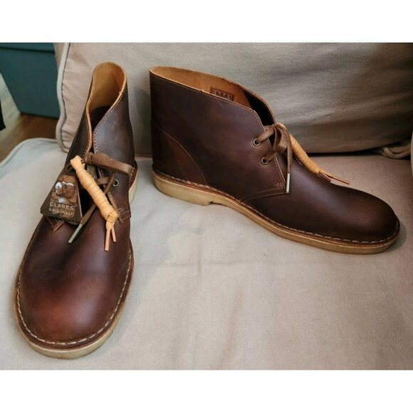 Clarks Other - Clarks Chukka Boots Mens 13 Brown Leather Desert Beeswax Casual Ankle Shoes